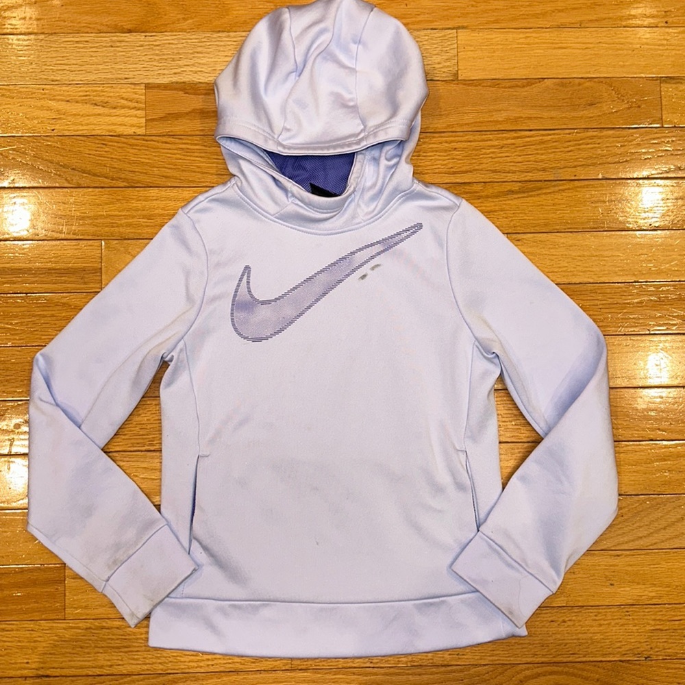 Nike Dri-Fit Purple Lavender Hoodie Performance Swoosh Girls Size Small 8-10